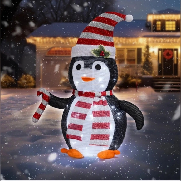 NIB Indoor/Outdoor Christmas Standing Lighted Penguin Decoration - Picture 1 of 6